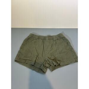 Old Navy green linen blend shorts womens size S pockets draw string
